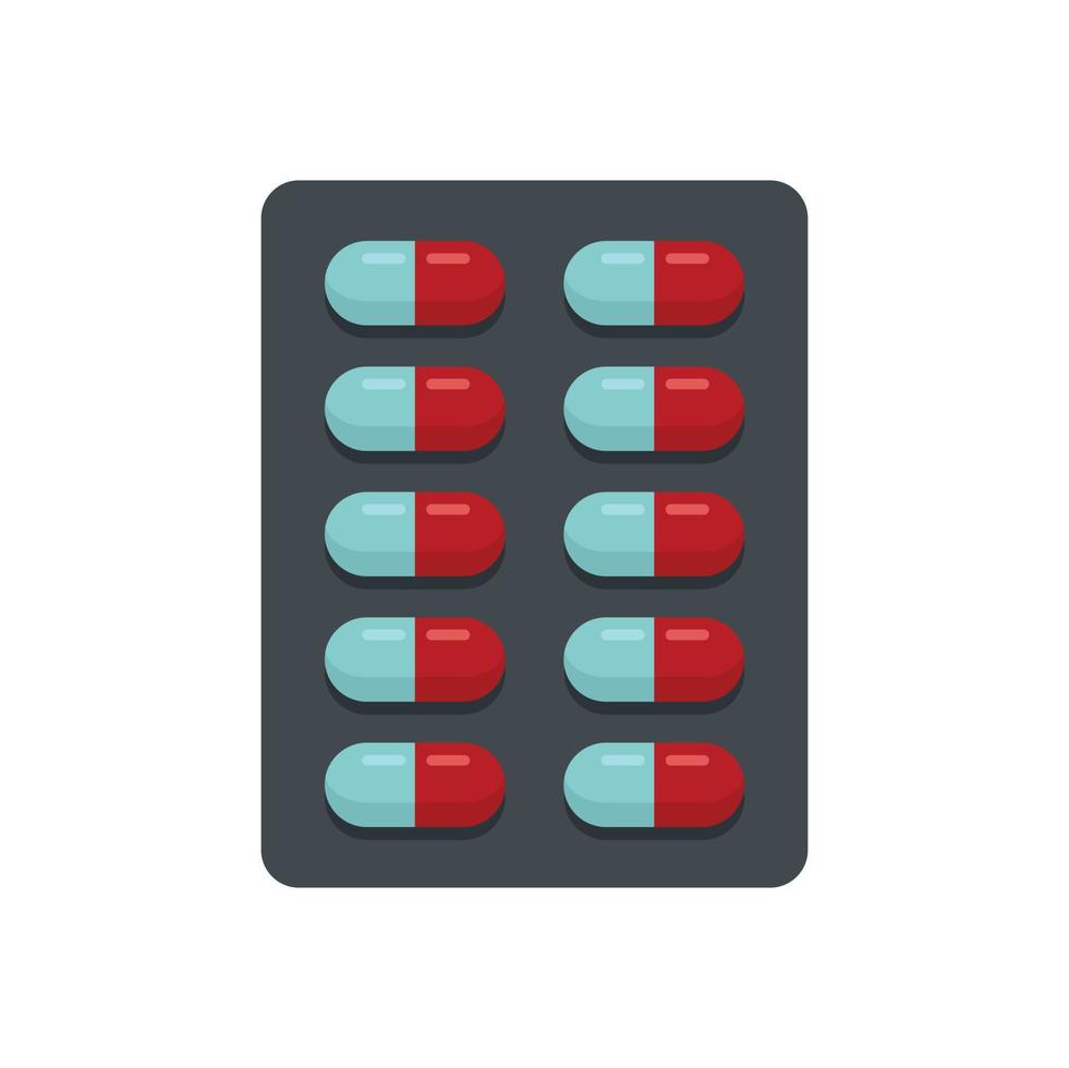 Survival pills blister icon flat isolated vector