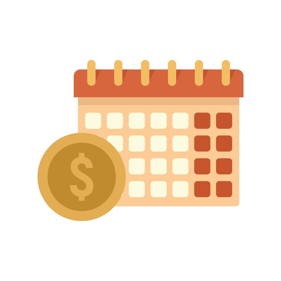 Online loan calendar date icon flat isolated vector