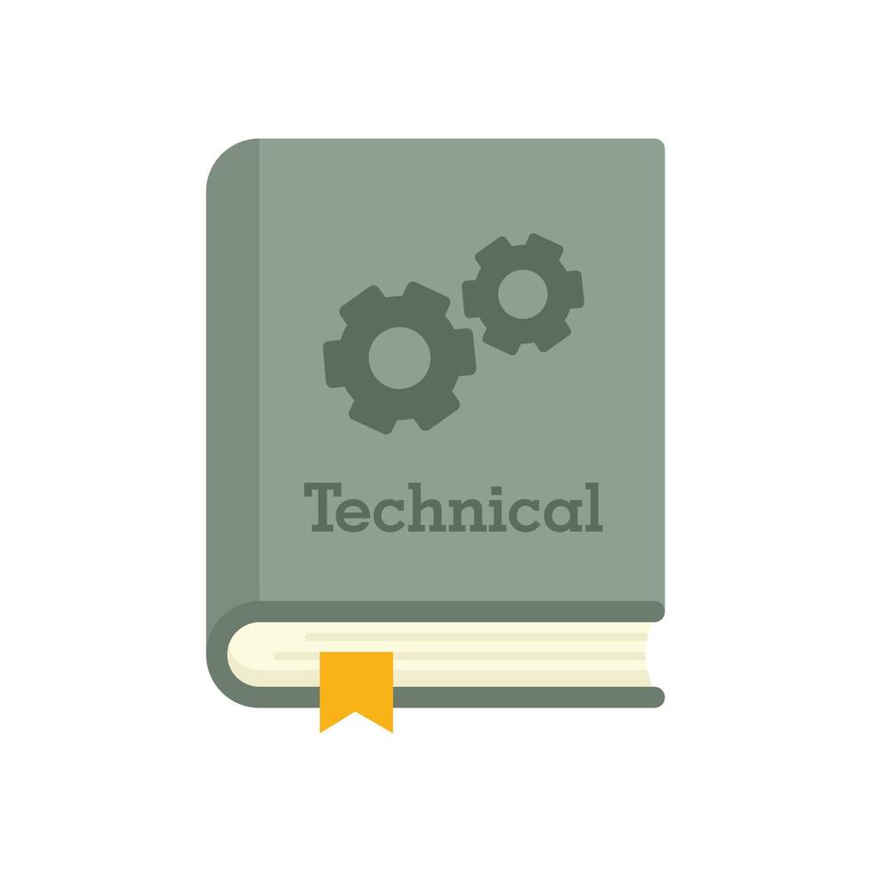 Technical book icon flat isolated vector