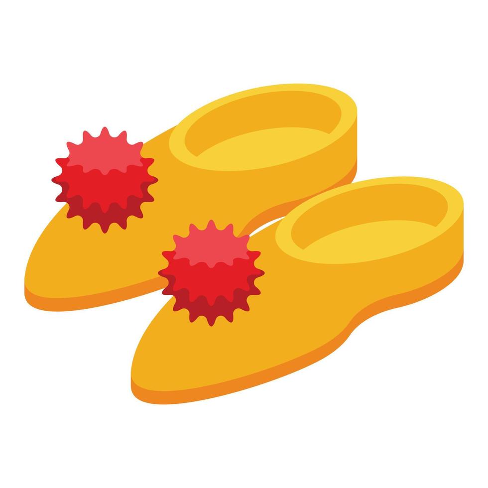 Cotton slippers icon isometric vector. Home slippers vector