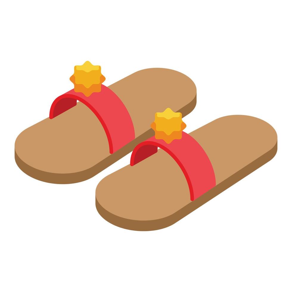 Mother slippers icon isometric vector. House bedroom vector