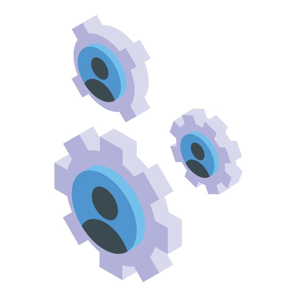 Management gear system icon isometric vector. Business company vector