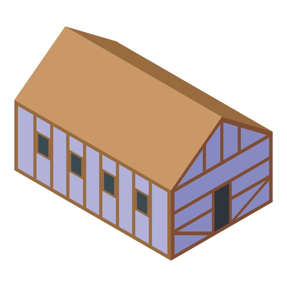 Medieval house icon isometric vector. People character vector