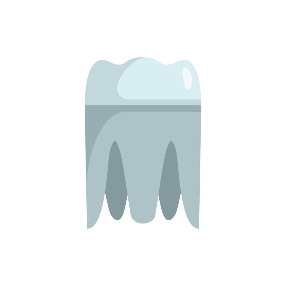 Metal tooth implant icon flat isolated vector