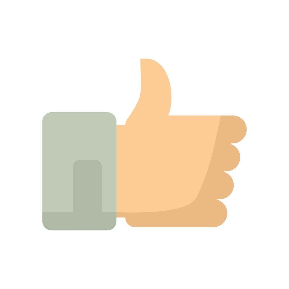 Thumb up mission icon flat isolated vector