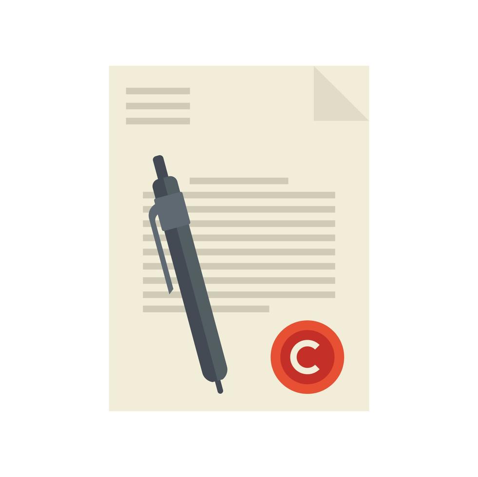 Mission document icon flat isolated vector