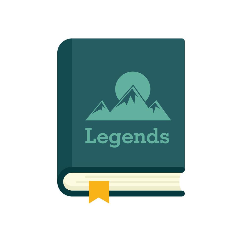 Legends book icon flat isolated vector
