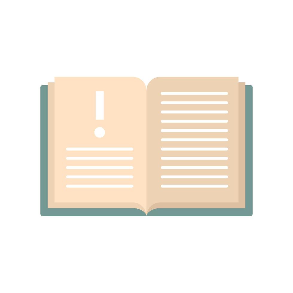 Open innovation book icon flat isolated vector