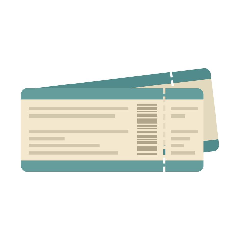 Air tickets icon flat isolated vector