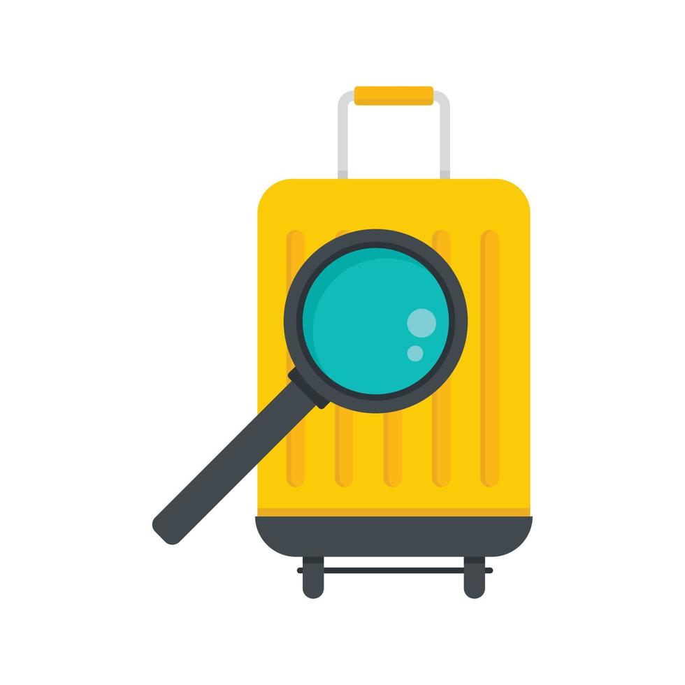 Travel bag control icon flat isolated vector