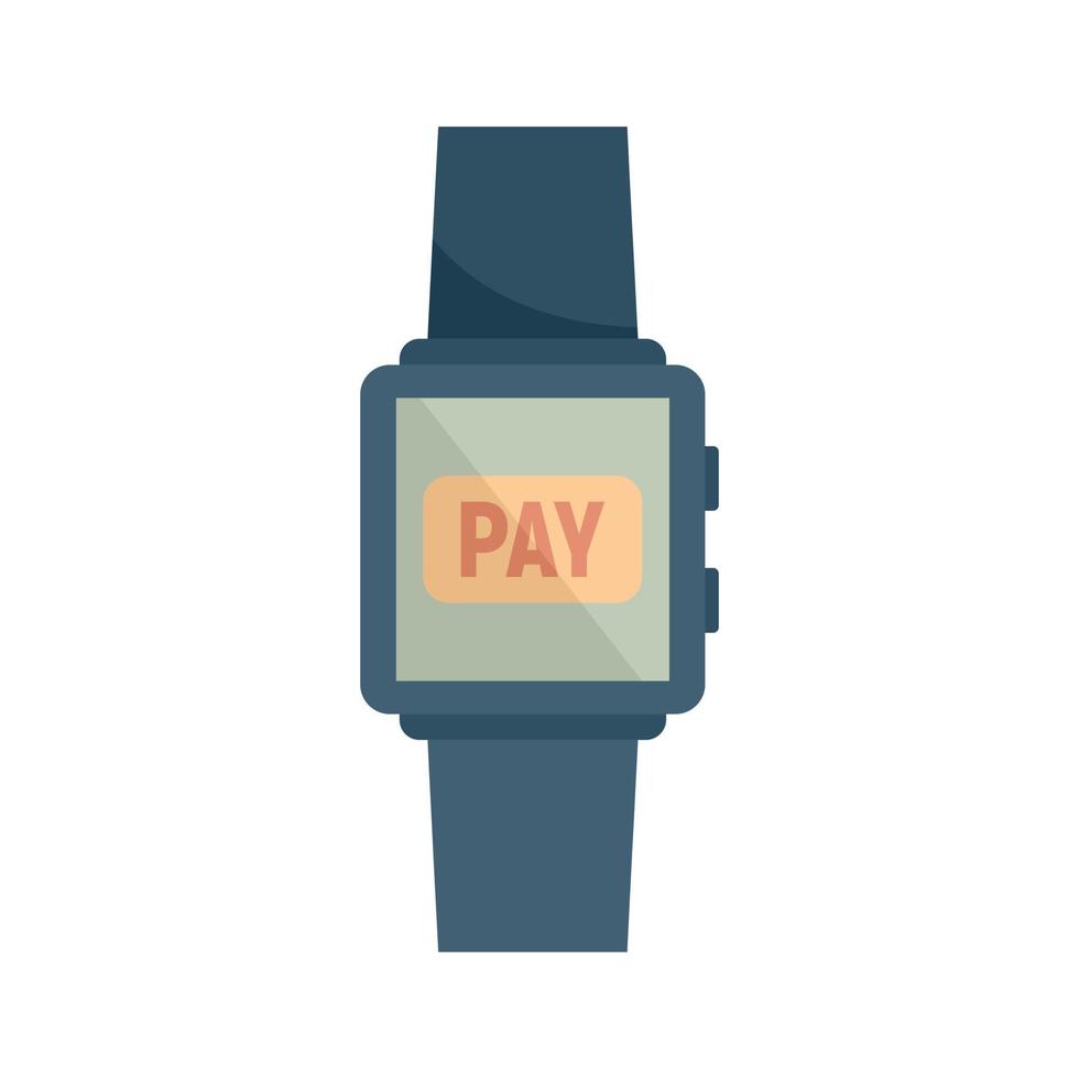 Smartwatch digital wallet icon flat isolated vector