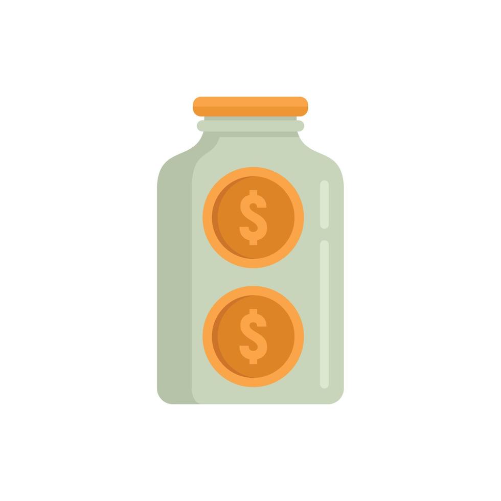 Crowdfunding glass jar icon flat isolated vector