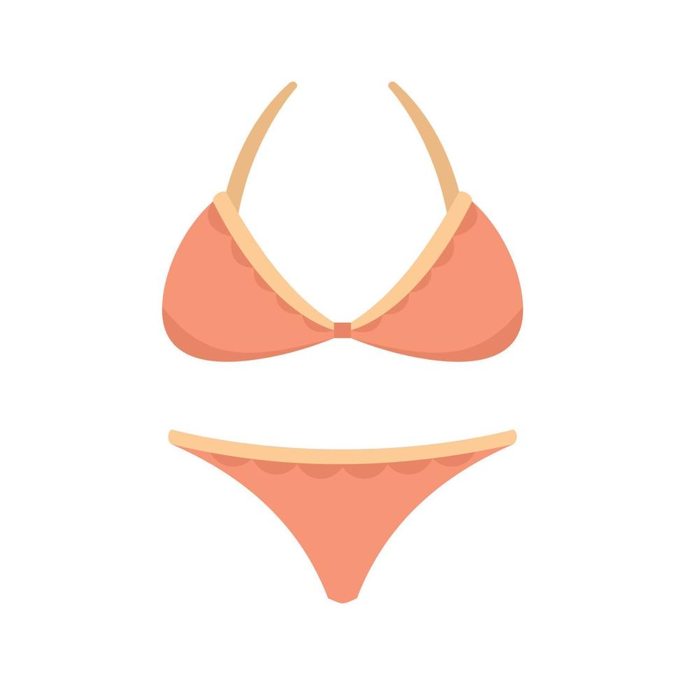 Piece swimsuit icon flat isolated vector