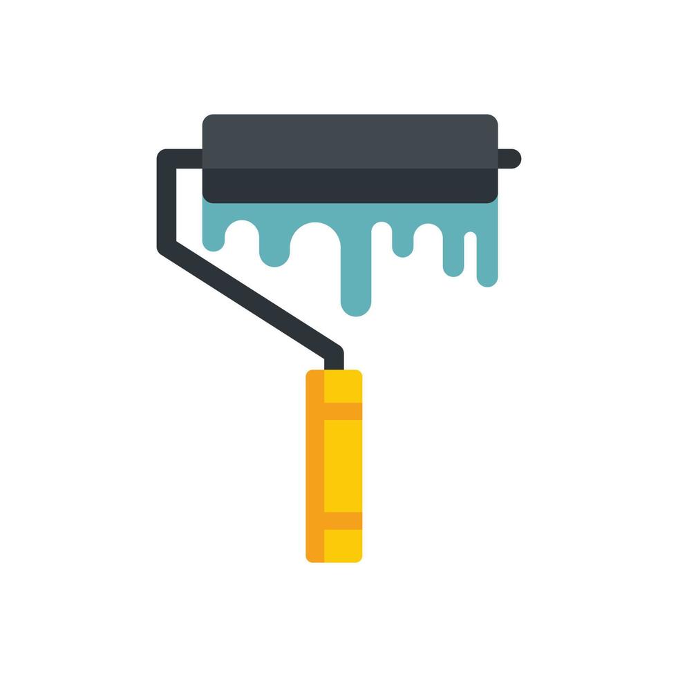 Paint wall roller icon flat isolated vector