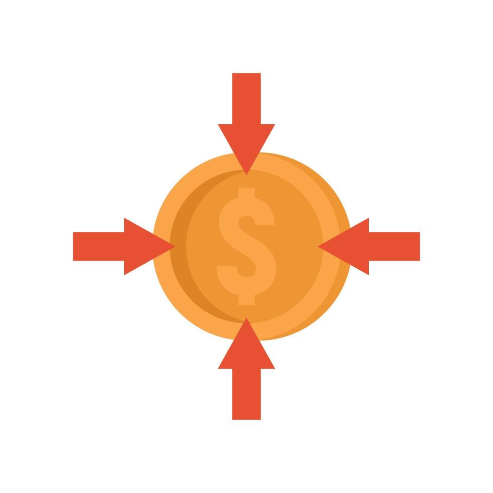 Crowdfunding money convert icon flat isolated vector