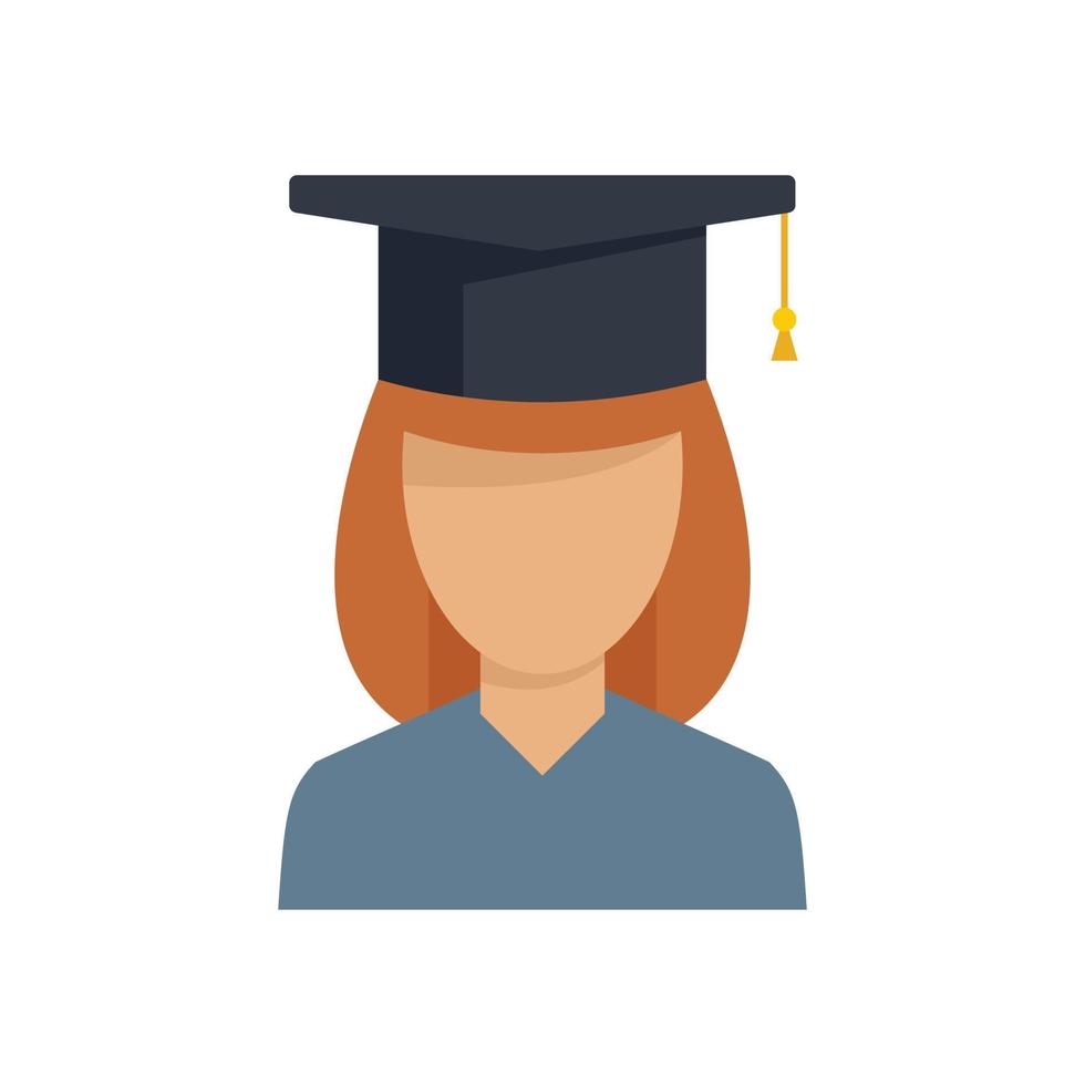 Internship graduated icon flat isolated vector