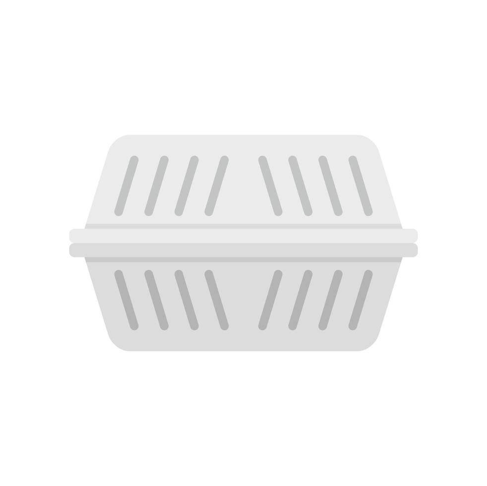 Storage plastic box icon flat isolated vector