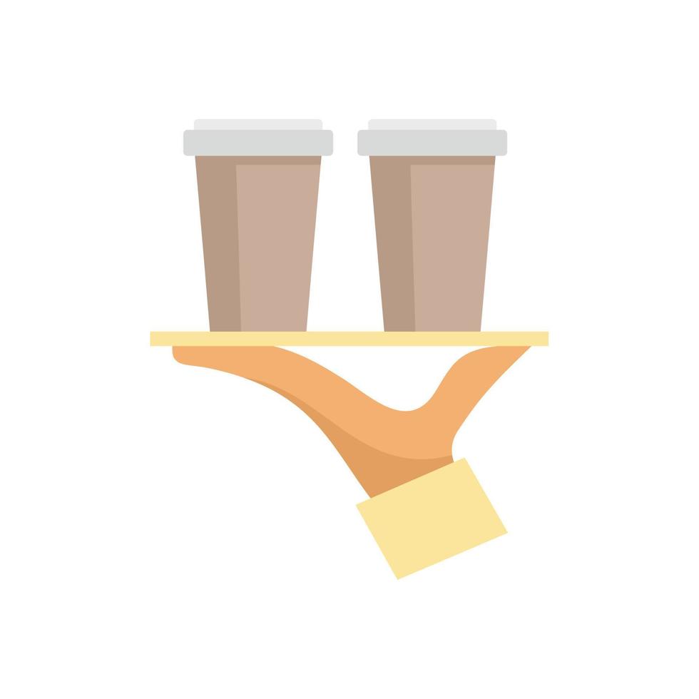 icono de bandeja de taza de café de pasantía vector aislado plano