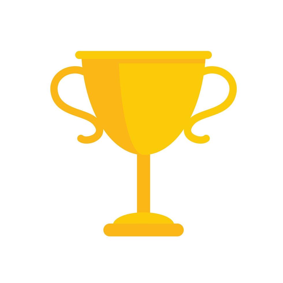 Gold success cup icon flat isolated vector