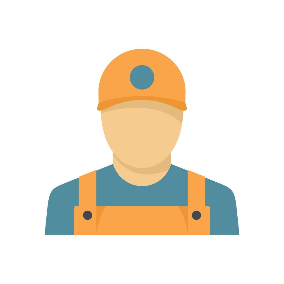 Window installation worker icon flat isolated vector