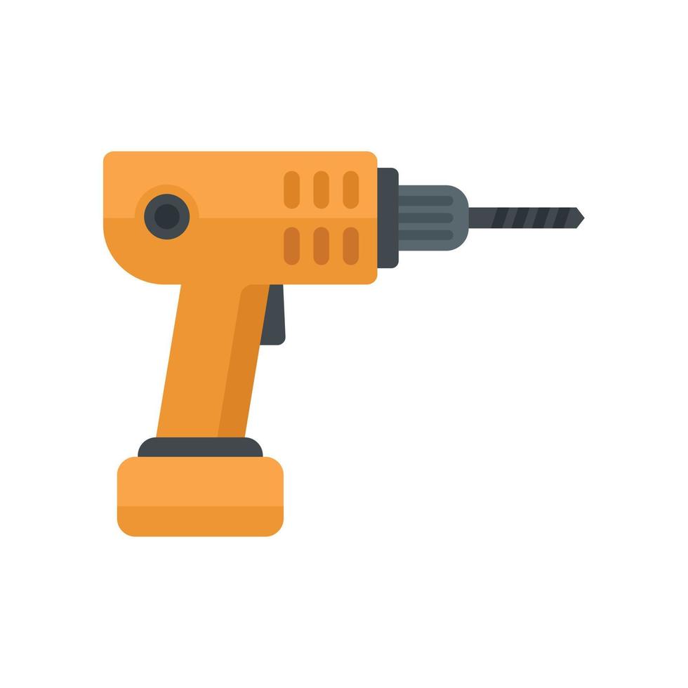 Electric drill icon flat isolated vector