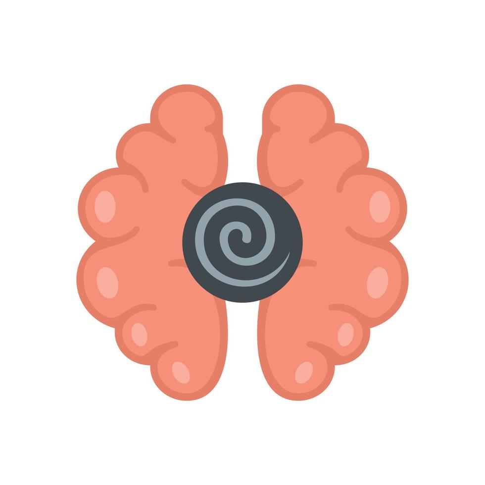 Brain hypnosis icon flat isolated vector