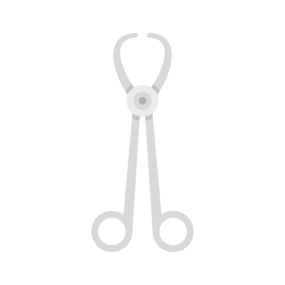 Medical forceps icon flat isolated vector