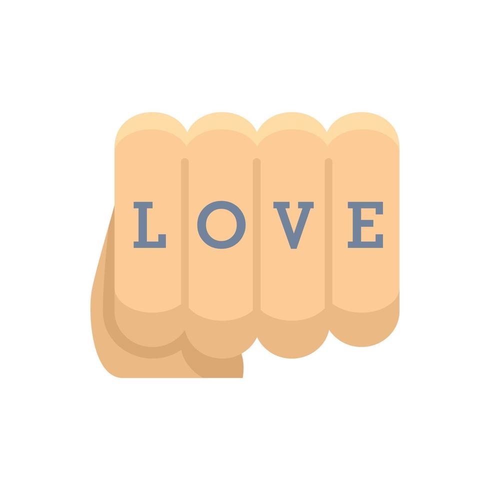 Tattoo fist icon flat isolated vector