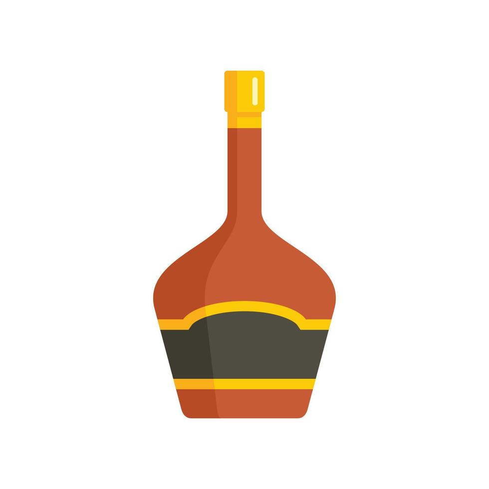 Duty free wine bottle icon flat isolated vector