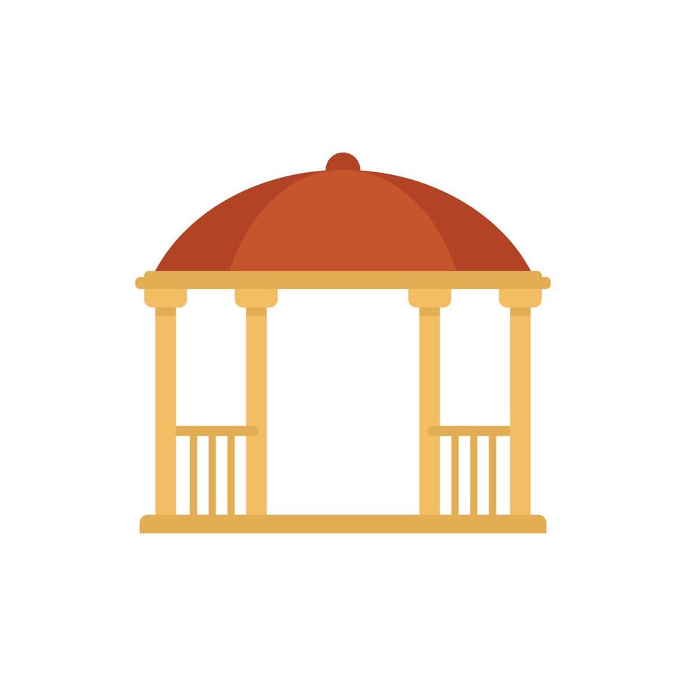 Bower gazebo icon flat isolated vector