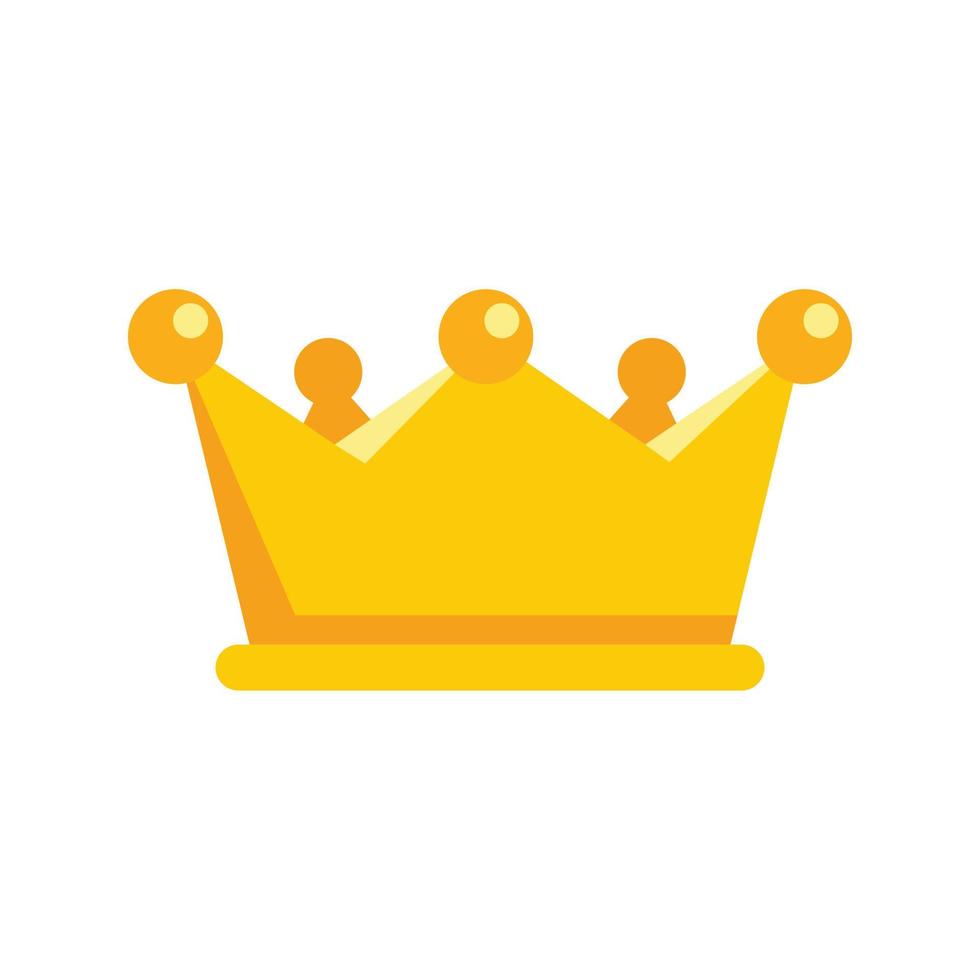 Gold game crown icon flat isolated vector