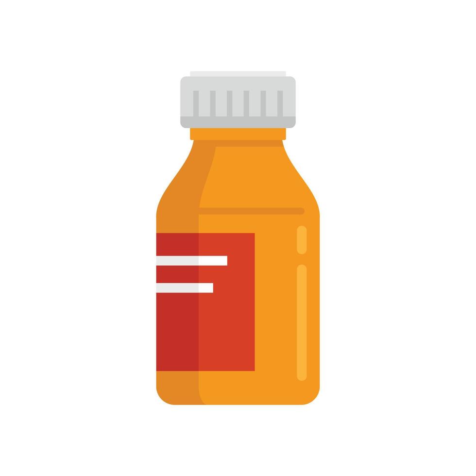 Medical cough syrup icon flat isolated vector