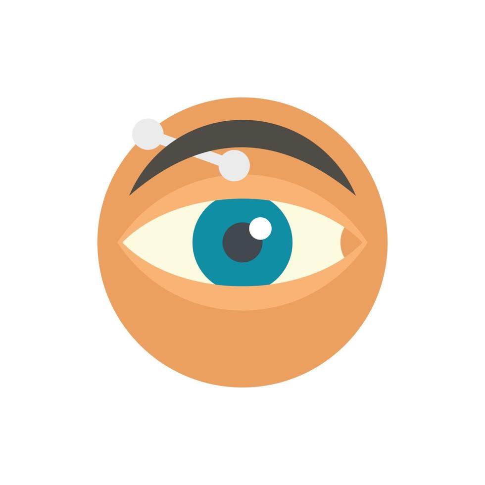 Eye piercing icon flat isolated vector