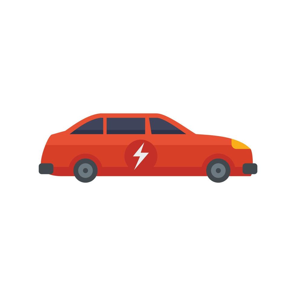 Electric car icon flat isolated vector