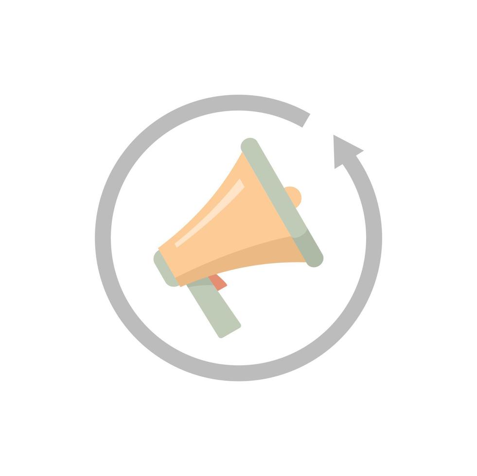 Review marketing megaphone icon flat isolated vector