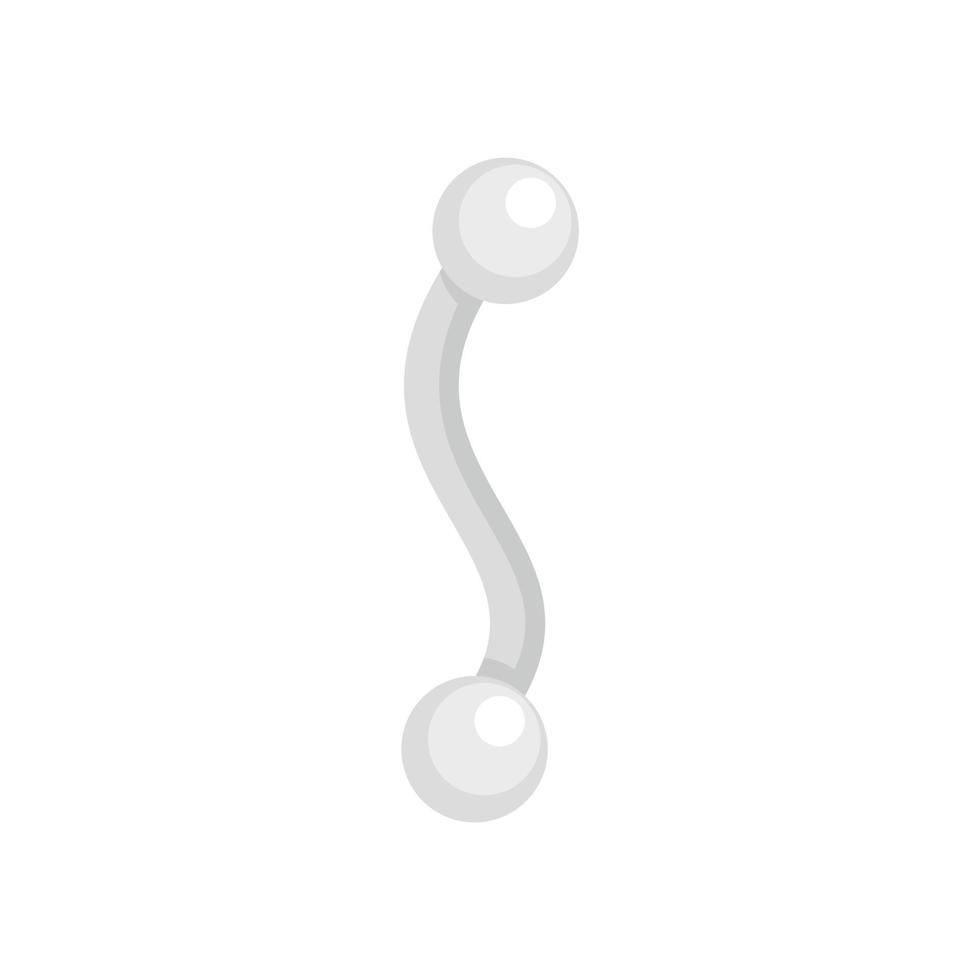Tongue piercing icon flat isolated vector