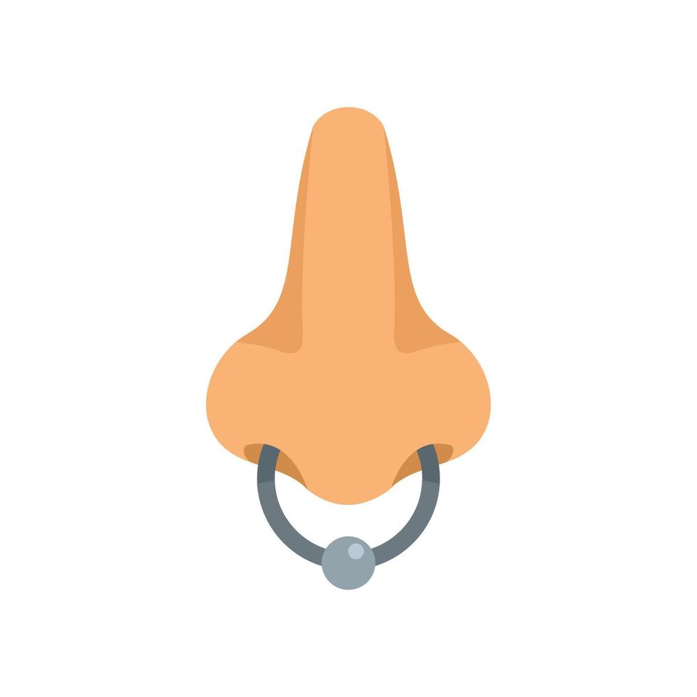 Nose ring piercing icon flat isolated vector
