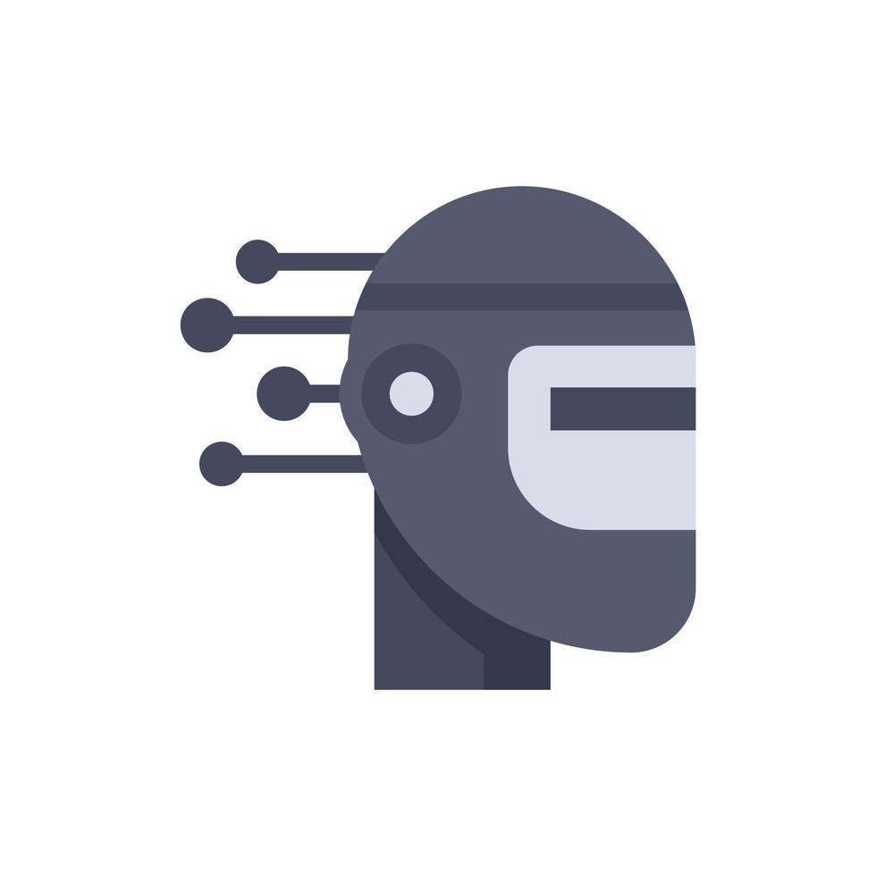 Robot machine learning icon flat isolated vector
