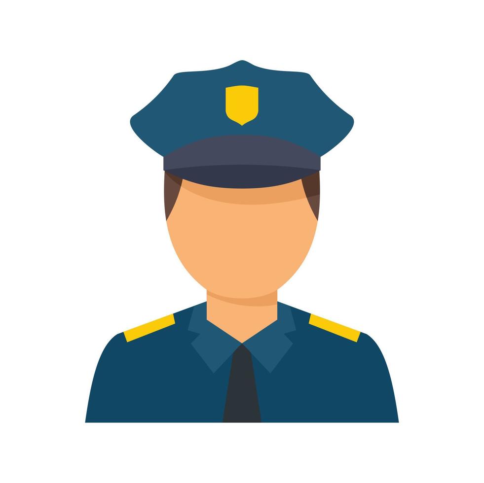 policía avatar icono plano aislado vector