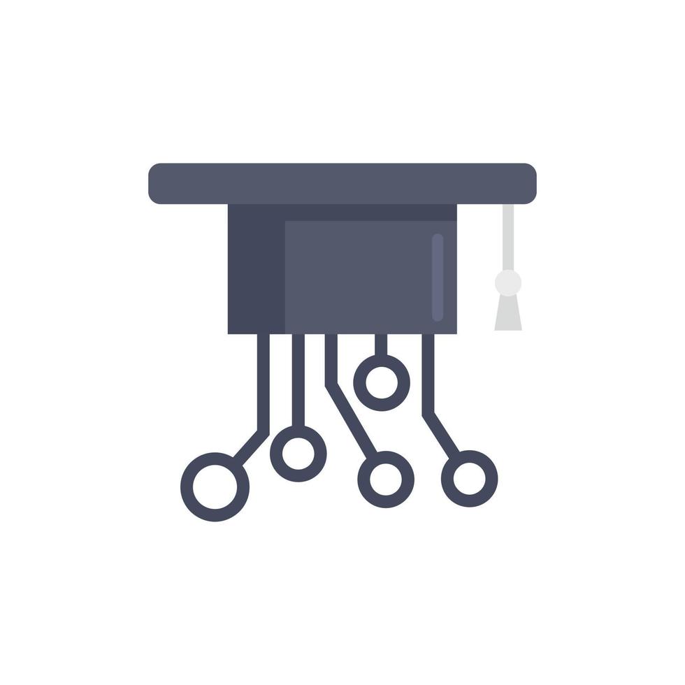 icono de sombrero de aprendizaje automático graduado vector aislado plano