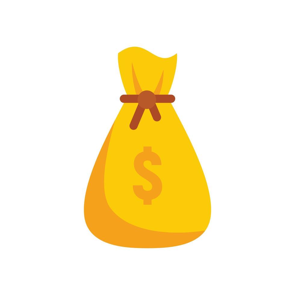 Gamification money bag icon flat isolated vector