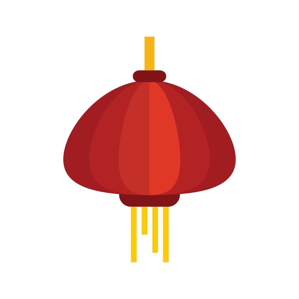 Decor chinese lantern icon flat isolated vector