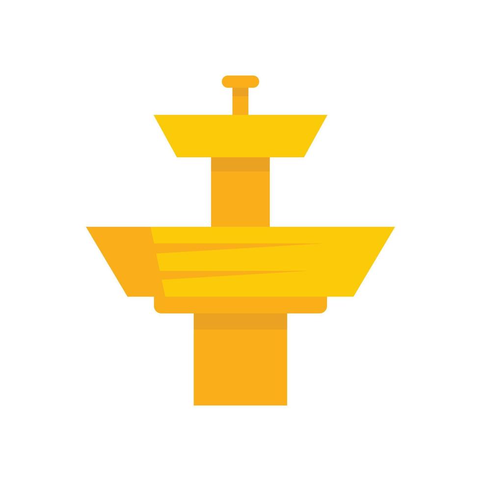 Golden drinking fountain icon flat isolated vector