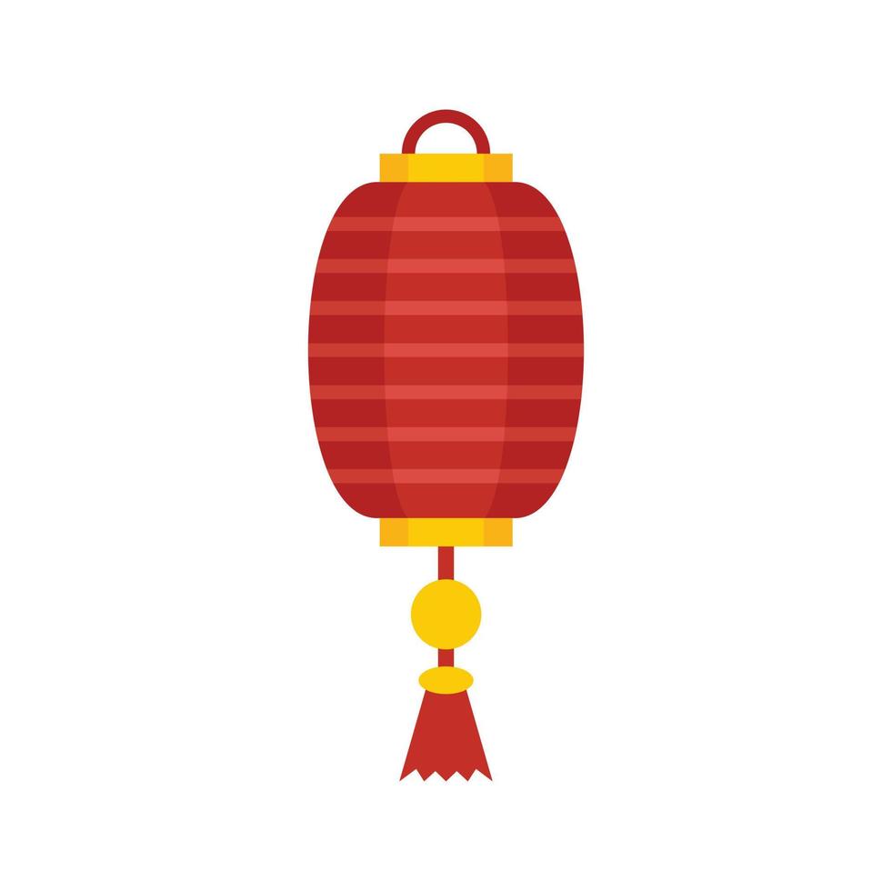 Silk chinese lantern icon flat isolated vector