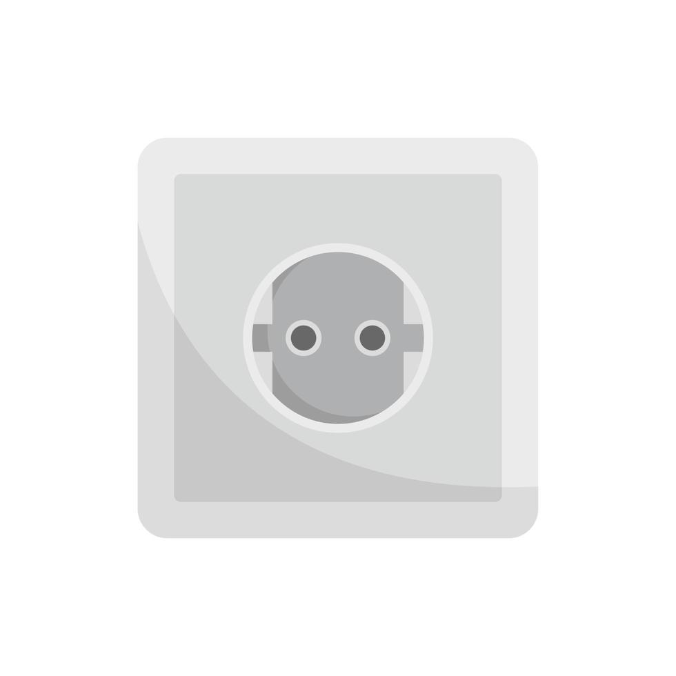 European power socket icon flat isolated vector