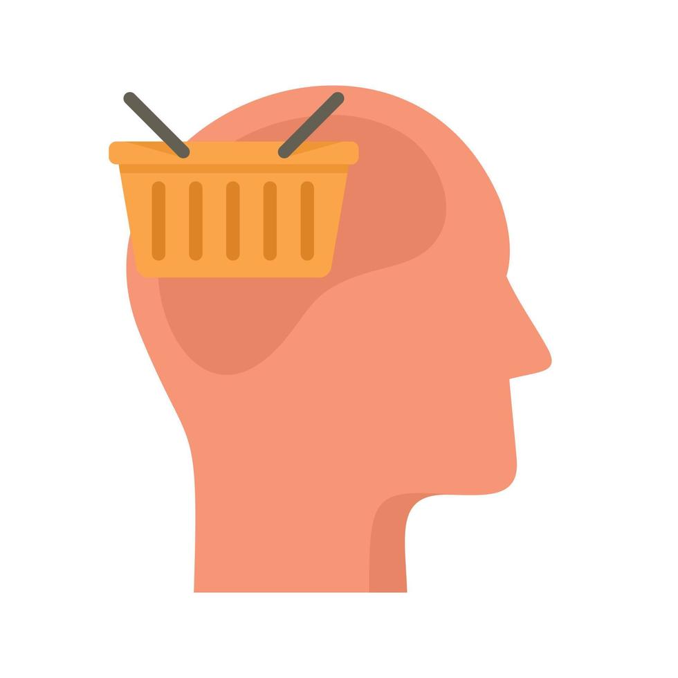 Shopping neuromarketing icon flat isolated vector