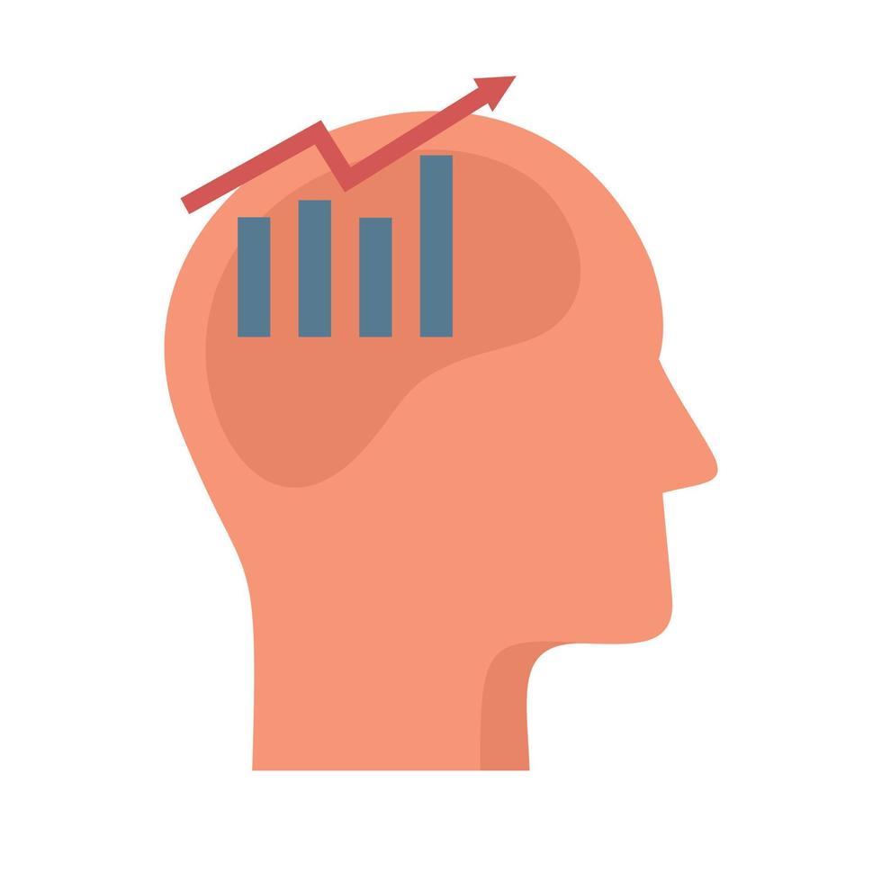 finanzas gráfico neuromarketing icono plano aislado vector