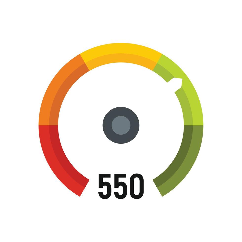 Performance credit score icon flat isolated vector