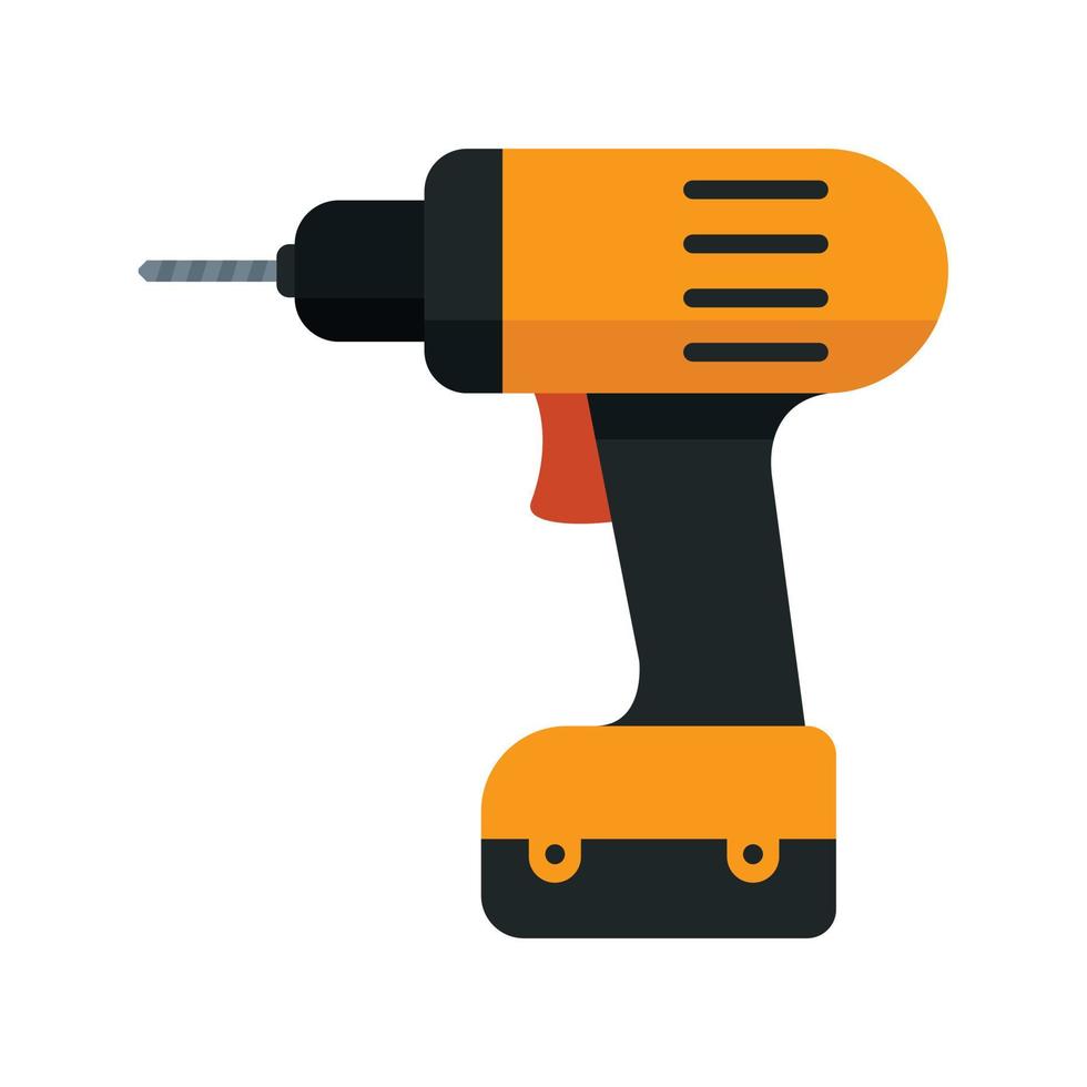 Electric drill icon flat isolated vector