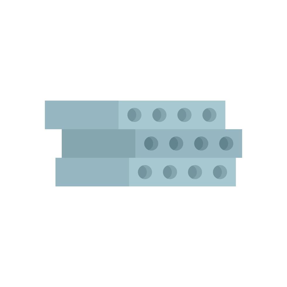 Construction concrete block icon flat isolated vector